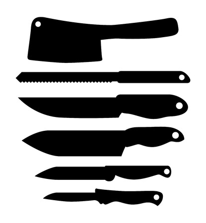 Set of kitchen knifes vector