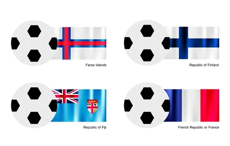 サッカー ボールのイラストやトリスタン ダ クーニャの旗 トルコ チュニジア共和国またはチュニジア 北キプロスのトルコ共和国のフットボール の イラスト素材 ベクタ Image