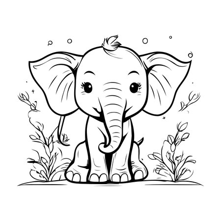 esquema de cabeza de elefante simple