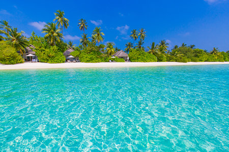 Summer Vacation Beach Blurred Background, View From Blue Sea