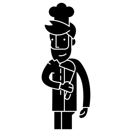 料理人はストーブのイラストで料理を作ります のイラスト素材 ベクタ Image 料理人はストーブのイラストで料理を作ります のイラスト素材 ベクタ Image