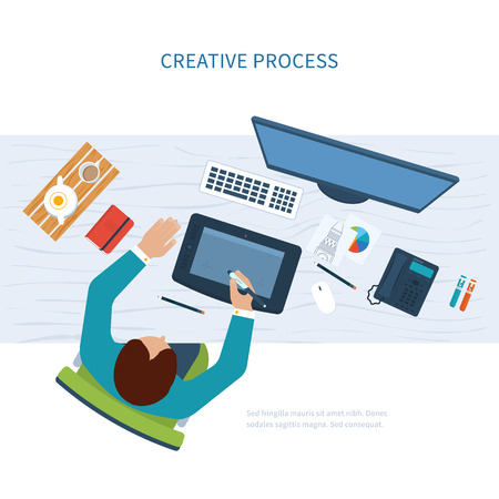 Designer Office Workspace With Tools And Devices Creative Process Fascinating Designer Office Supplies Designer Office Workspace With Tools And Devices Creative Process Fascinating Designer Office Supplies
