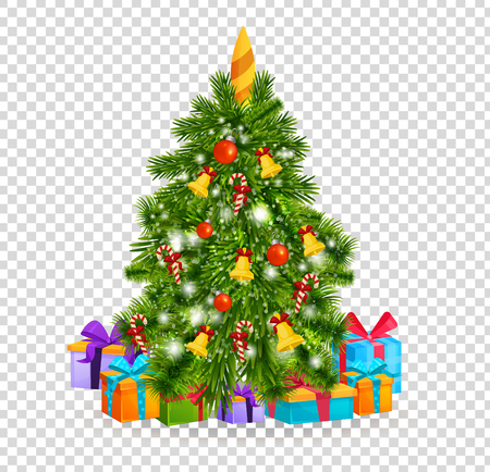 merry christmas beautiful realistic christmas tree on transparent background with balls of toys decorations - Christmas Transparent merry christmas beautiful realistic christmas tree on transparent background with balls of toys decorations - Christmas Transparent