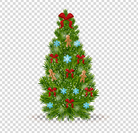 merry christmas beautiful realistic christmas tree on transparent background with colorful decorative bow snowflakes - Christmas Tree Transparent merry christmas beautiful realistic christmas tree on transparent background with colorful decorative bow snowflakes - Christmas Tree Transparent