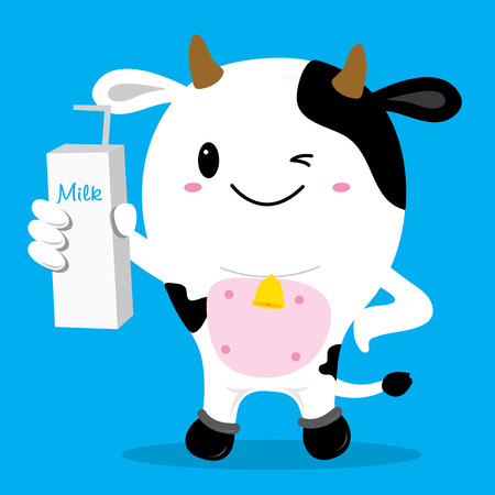 牛のかわいいキャラクター漫画デザインのイラスト素材 ベクタ Image