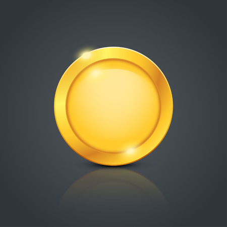 Gold coin: minh hoạ của đồng tiền vàng với sự phản ánh trên nền tối Hình minh hoạ
