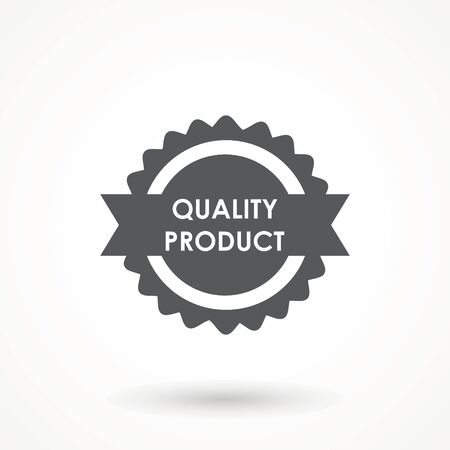 100 quality product ribbon approved certificate icon isolated on white background
