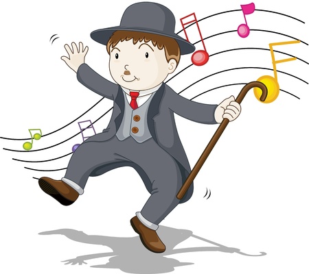 illustration of singing and dancing charlie