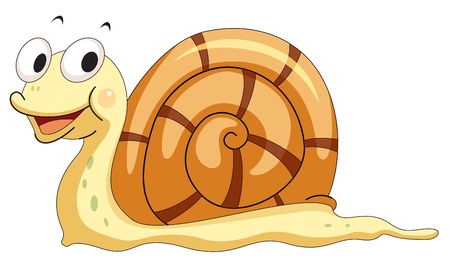 Illustration of a smiling snail Иллюстрация