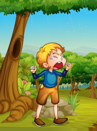 Illustration of a child crying