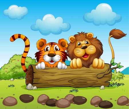 Illustration Of A Lion And A Tiger Hiding Royalty Free SVG, Cliparts,  Vectors, And Stock Illustration. Image 17821568.