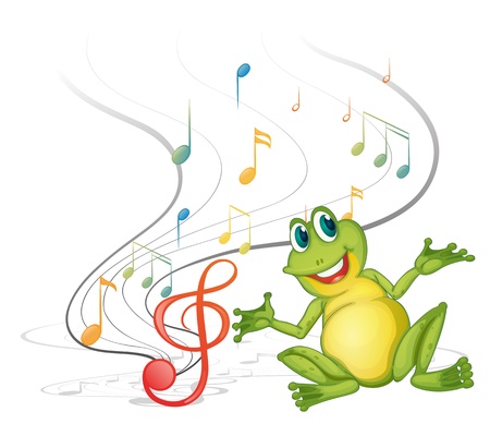 白い背景上の音符のカエルのイラスト のイラスト素材 ベクタ Image 1805 白い背景上の音符のカエルのイラスト のイラスト素材 ベクタ Image 1805