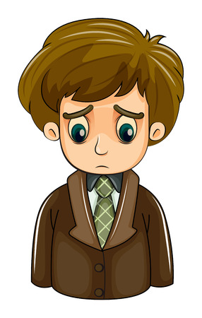 Illustration of a very sad business icon on a white background