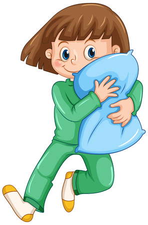 パジャマ パーティーの図でパジャマの女の子のイラスト素材 ベクタ Image