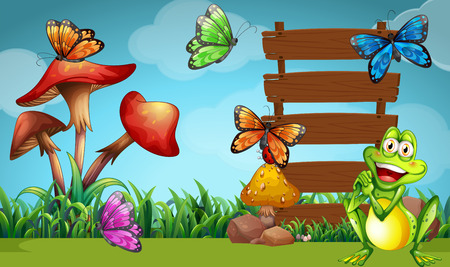 butterfly: Ếch và bướm ở hình minh họa dấu Hình minh hoạ