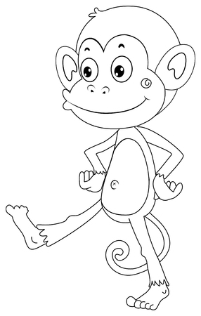 animal outline for happy monkey illustration royalty free cliparts monkey outline