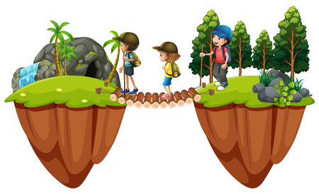 子供の森イラストでハイキング のイラスト素材 ベクタ Image 子供の森イラストでハイキング のイラスト素材 ベクタ Image
