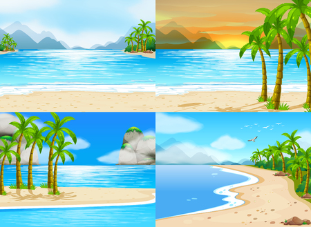 ビーチや海のイラスト シーンのイラスト素材 ベクタ Image ビーチや海のイラスト シーンのイラスト素材 ベクタ Image