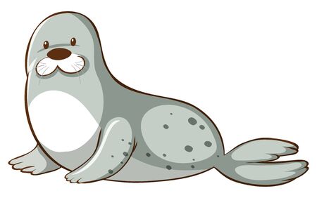 Gray seal on white background illustration