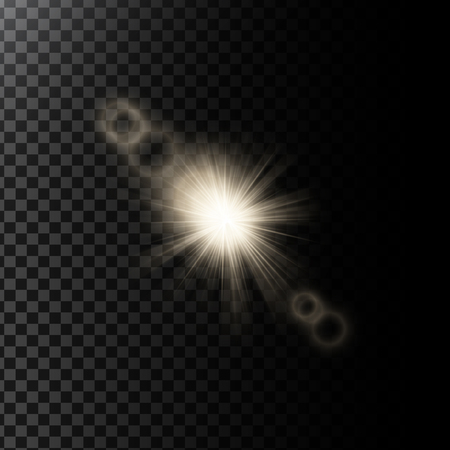 ベクトル光線に輝く光の効果のイラストと レンズのフレアのイラスト素材 ベクタ Image