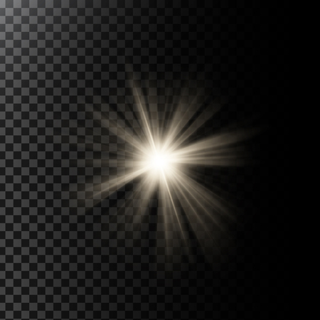 ベクトル光線に輝く光の効果のイラストと レンズのフレアのイラスト素材 ベクタ Image
