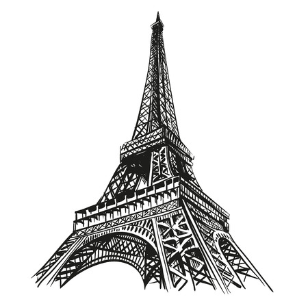 eiffel tower drawing stock