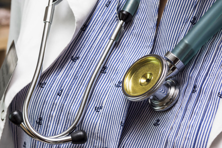 stethoscope head on medicine therapeutist doctor focus on