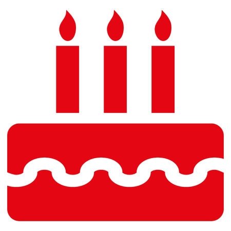 バースデー ケーキには アイコンが丸められます ベクトル絵文字スタイル フラット記号は 丸みを帯びた正方形のボタンにピンクし グレーの色 のイラスト素材 ベクタ Image