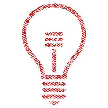 ランプの電球は オーバーレイのウォーターマーク スタンプのためのテクスチャのアイコンをベクトル 赤い布は テクスチャをベクトル化します 汚れたデザインのシンボルです 赤インク ゴムは繊維の繊維構造を持つスタンプをシールします のイラスト素材 ベクタ