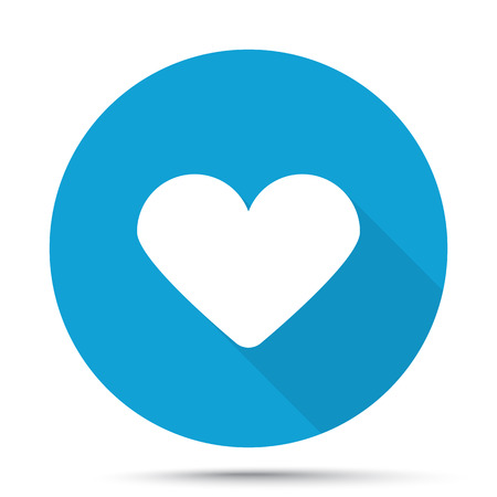 白のハートのアイコンで青いアプリ ボタン のイラスト素材 ベクタ Image