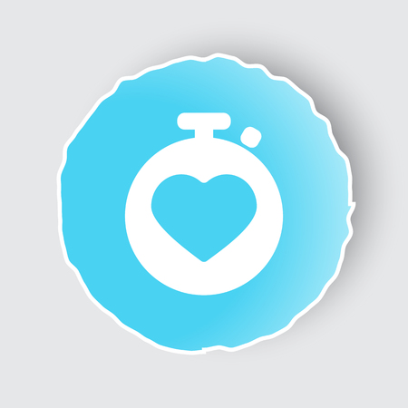 白のハートのアイコンで青いアプリ ボタン のイラスト素材 ベクタ Image