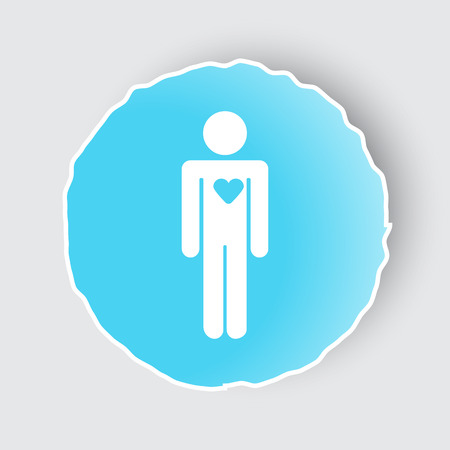 白のハートのアイコンで青いアプリ ボタン のイラスト素材 ベクタ Image 65418970