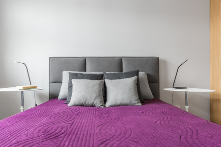 Big Bed With Grey Decorative Pillows And Purple Bedcover In Modern Awesome Grey Decorative Bed Pillows Big Bed With Grey Decorative Pillows And Purple Bedcover In Modern Awesome Grey Decorative Bed Pillows
