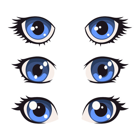 青い漫画アニメの目を設定します ベクトル図 のイラスト素材 ベクタ Image 青い漫画アニメの目を設定します ベクトル図 のイラスト素材 ベクタ Image