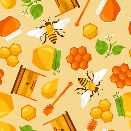 Seamless Pattern With Honey And Bee Objects Royalty Free Cliparts Unique Bee Pattern Seamless Pattern With Honey And Bee Objects Royalty Free Cliparts Unique Bee Pattern