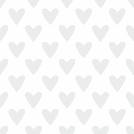 tile cute vector pattern with grey hearts on white background