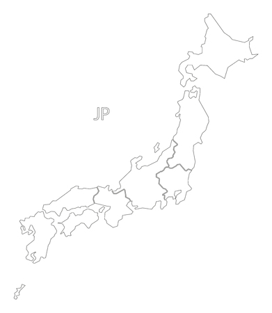 日本アウトライン シルエット マップのイラスト のイラスト素材 ベクタ Image