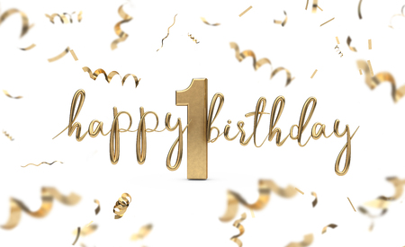 happy 1st birthday gold