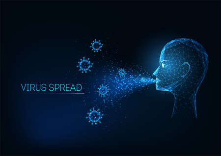 Futuristic airborne infection transmission of covid-19 concept Фото со стока