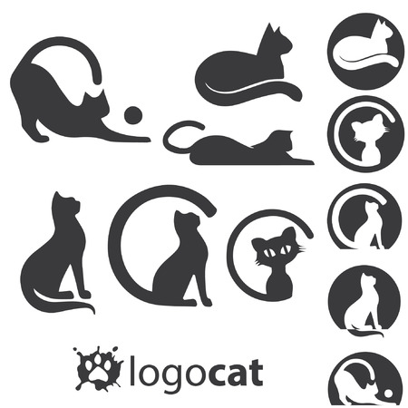 cat logo set Illustration