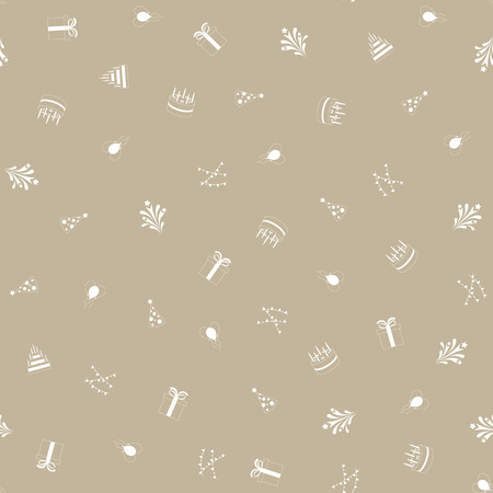 お誕生日おめでとうフリーハンド図面シームレス パターン 手描きの誕生日要素は 包装 織物印刷 グリーティング カード 背景 壁紙のデザインをいたずら書き ベクトルの図 のイラスト素材 ベクタ Image