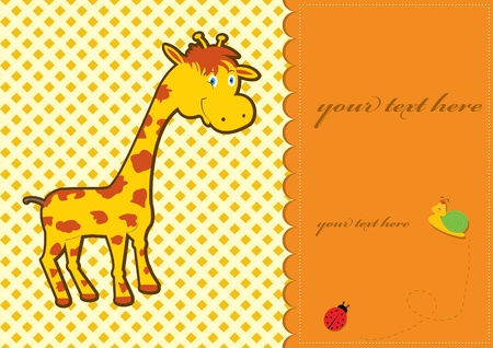 Baby shower card with cute giraffe