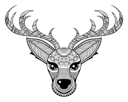 coloring book winter zentangle vector reindeer for adult anti stress coloring pages ornamental tribal - Royalty Free Coloring Pages coloring book winter zentangle vector reindeer for adult anti stress coloring pages ornamental tribal - Royalty Free Coloring Pages