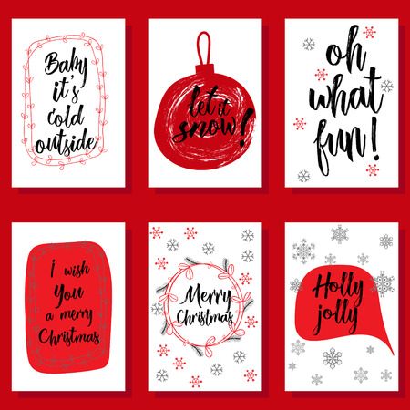 christmas holidays modern calligraphy set hand drawn brush modern christmas color palette
