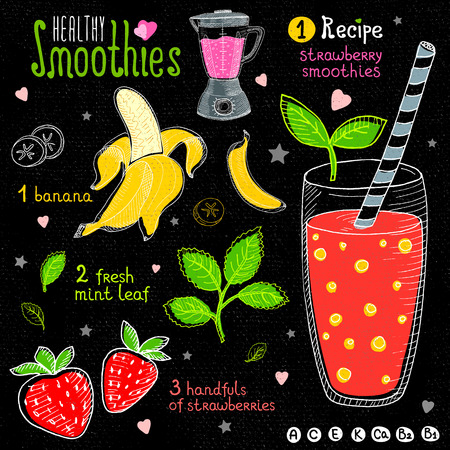 健康スムージー黒板セット 食材 ガラス 星 ハートやビタミンのイラスト 手書きスケッチ風に ラズベリーのスムージー バナナ ラズベリー ミント の イラスト素材 ベクタ Image 健康スムージー黒板セット 食材 ガラス 星 ハートやビタミンのイラスト 手書きスケッチ風に ラズベリーのスムージー バナナ ラズベリー ミント の イラスト素材 ベクタ Image