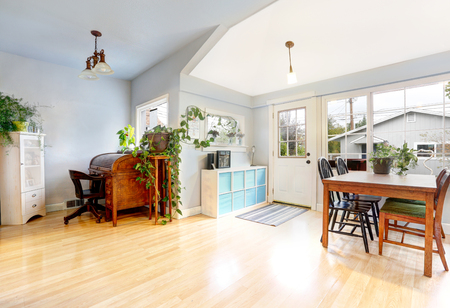 Bright Entrance Room In Craftsman Style House Light Tones Hardwood Floor View Of Dining Bright Entrance Room In Craftsman Style House Light Tones Hardwood Floor View Of Dining