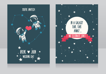 結婚式の招待状を星とかわいい宇宙飛行士 銀河ファー 遠くに 結婚式 ベクトル イラストのイラスト素材 ベクタ Image 結婚式の招待状を星とかわいい宇宙飛行士 銀河ファー 遠くに 結婚式 ベクトル イラストのイラスト素材 ベクタ Image