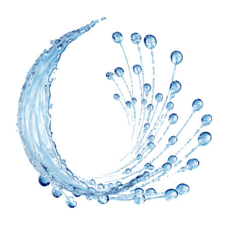 3D detaillierte Darstellung eines Wassertropfens . Weißer Hintergrund . 3D-Rendering Standard-Bild