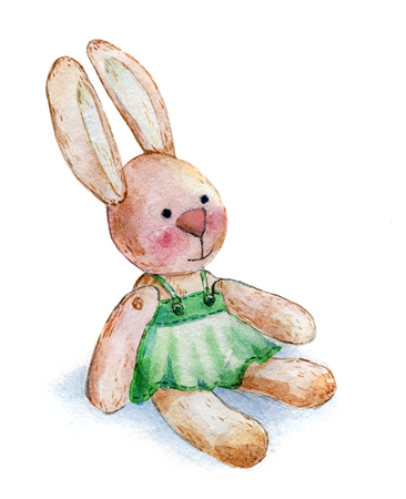 Aquarellmalerei Illustration Verwirrte Hase Sussen Kaninchen