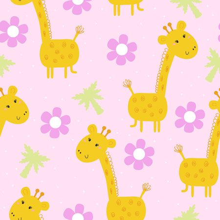 cute giraffe pattern print for kids printable templates stock vector 79644053